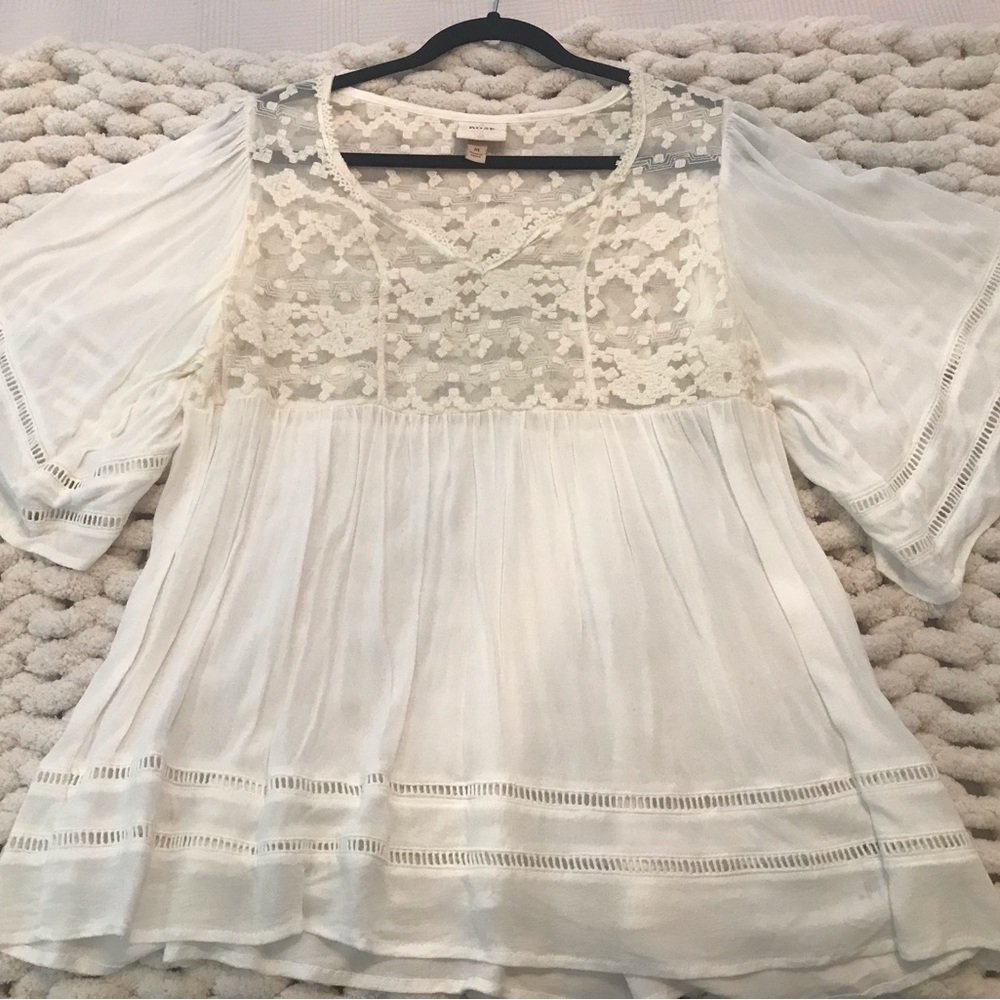 Knox Rose cream babydoll blouse, M